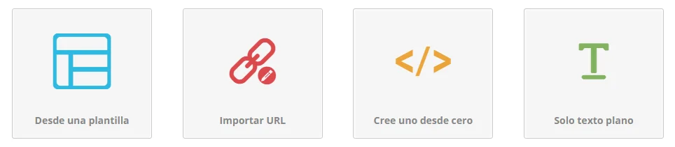 Templates o Plantillas - Tipos de campañas